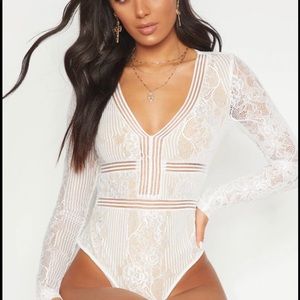 White lace bodysuit